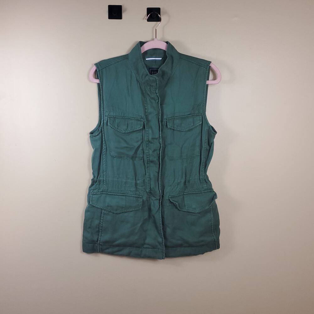 Gap Army Green Full Zip Utility Vest Size M